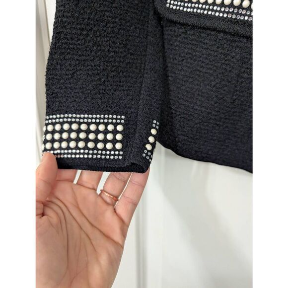 Stizzoli Tweed Blazer women's Small*** black white textured Italy Vintage - Picture 5 of 8